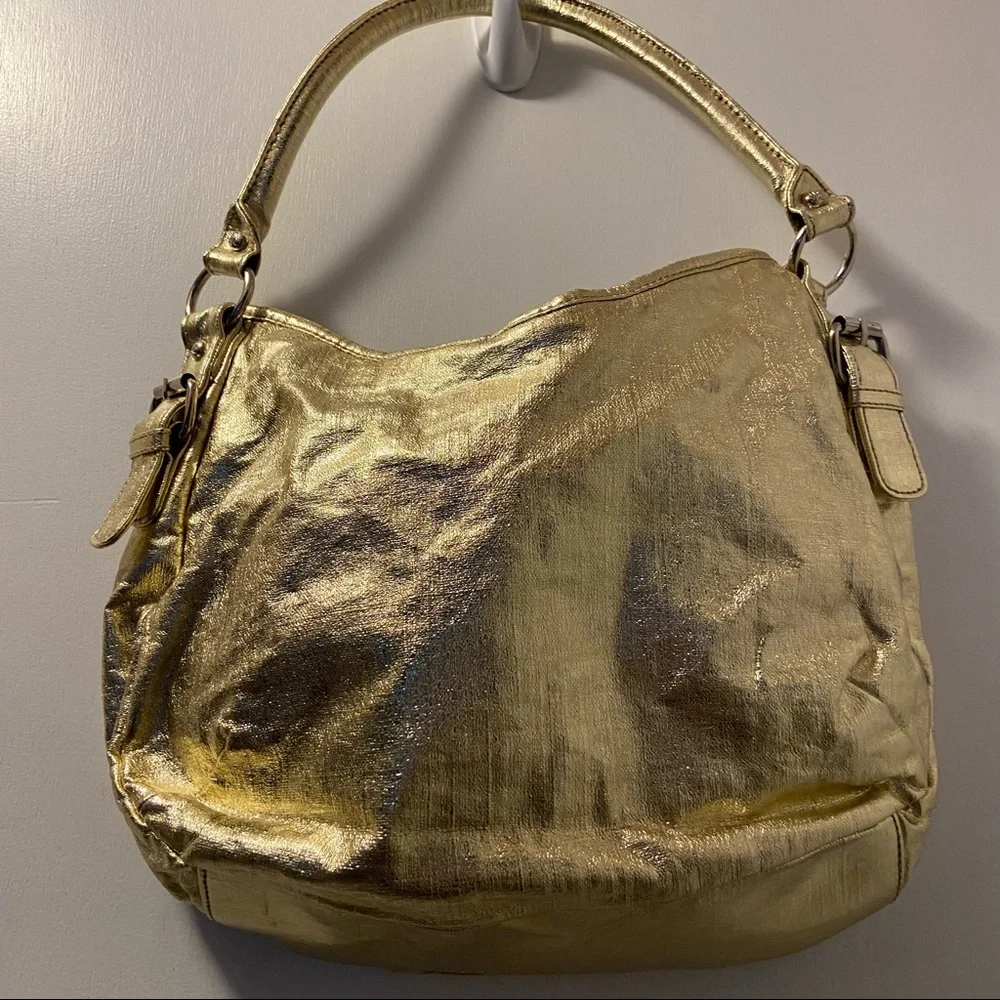 Gold Metallic Shoulder Bag for Women